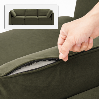 Macy Washable Slipcover Only (3 Seater), Olive Green Velvet