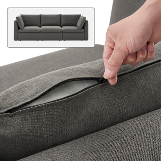 Macy Washable Slipcover Only (3 Seater), Stone Gray