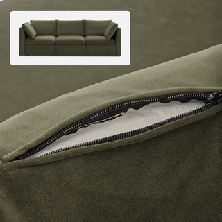 Macy Washable Slipcover Only (3 Seater), Olive Green Velvet