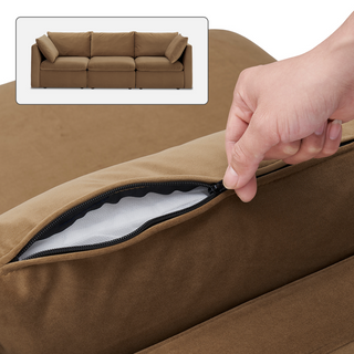 Macy Washable Slipcover Only (3 Seater), Hazelnut Brown Velvet