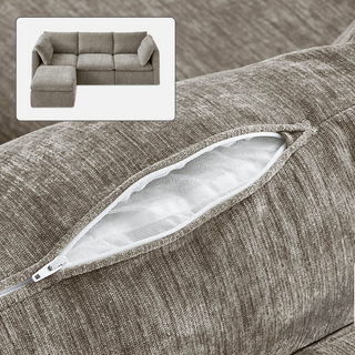 Macy Washable Slipcover Only (4 Seats), Keystone Gray Chenille