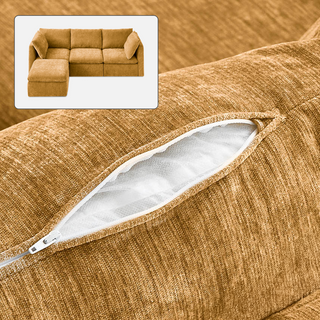 Macy Washable Slipcover Only (4 Seats), Ochre Yellow Chenille