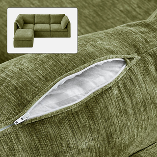 Macy Washable Slipcover Only (4 Seats), Moss Green Chenille