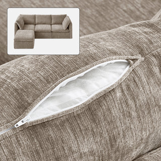 Macy Washable Slipcover Only (4 Seats), Taupe Chenille