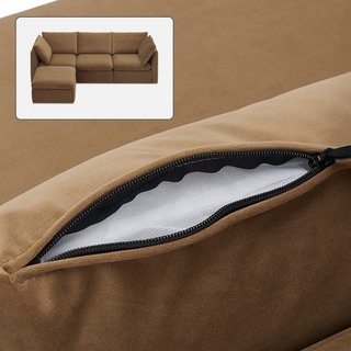 Macy Washable Slipcover Only (4 Seats), Hazelnut Brown Velvet