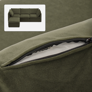 Macy Washable Slipcover Only (4 Seats), Olive Green Velvet