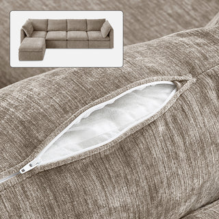 Macy Washable Slipcover Only (5 Seats), Taupe Chenille