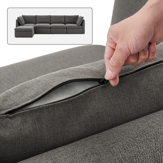 Macy Washable Slipcover Only (5 Seats), Stone Gray
