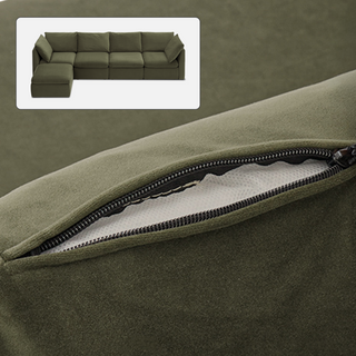 Macy Washable Slipcover Only (5 Seats), Olive Green Velvet