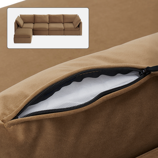 Macy Washable Slipcover Only (5 Seats), Hazelnut Brown Velvet