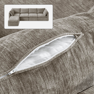 Macy Washable Slipcover Only (5 Seats), Keystone Gray Chenille