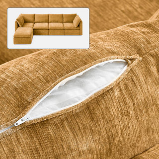 Macy Washable Slipcover Only (5 Seats), Ochre Yellow Chenille