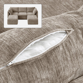 Macy Washable Slipcover Only (5 Seats), Taupe Chenille