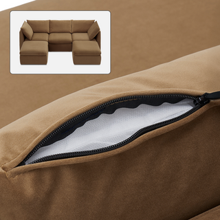 Macy Washable Slipcover Only (5 Seats), Hazelnut Brown Velvet