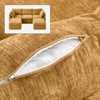 Macy Washable Slipcover Only (5 Seats), Ochre Yellow Chenille