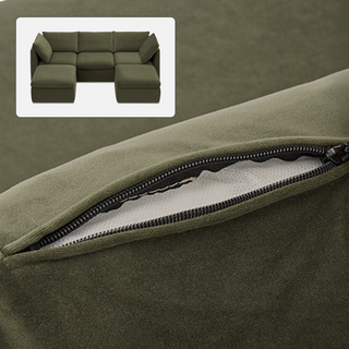 Macy Washable Slipcover Only (5 Seats), Olive Green Velvet