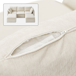 Macy Washable Slipcover Only (5 Seats), Alpine Beige Chenille