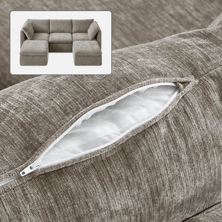 Macy Washable Slipcover Only (5 Seats), Keystone Gray Chenille