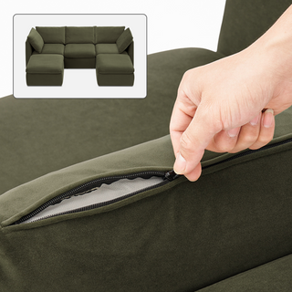 Macy Washable Slipcover Only (5 Seats), Olive Green Velvet