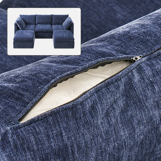 Macy Washable Slipcover Only (5 Seats), Navy Blue Chenille