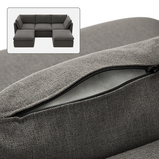 Macy Washable Slipcover Only (5 Seats), Stone Gray