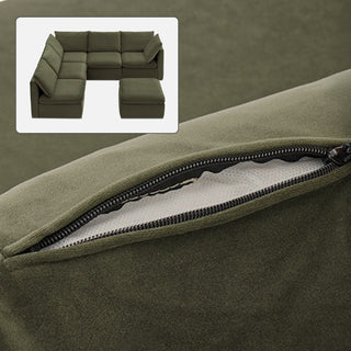 Macy Washable Slipcover Only (6 Seats), Olive Green Velvet