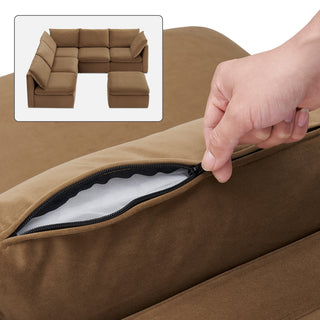 Macy Washable Slipcover Only (6 Seats), Hazelnut Brown Velvet