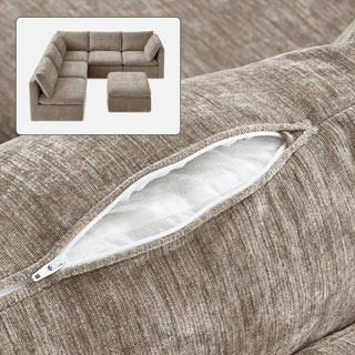 Macy Washable Slipcover Only (6 Seats), Taupe Chenille