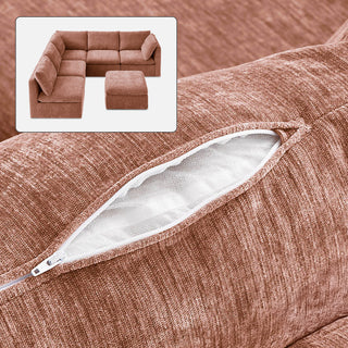 Macy Washable Slipcover Only (6 Seats), Rust Peach Red Chenille