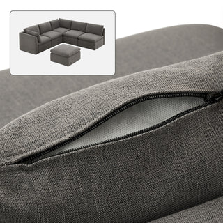 Macy Washable Slipcover Only (6 Seats), Stone Gray