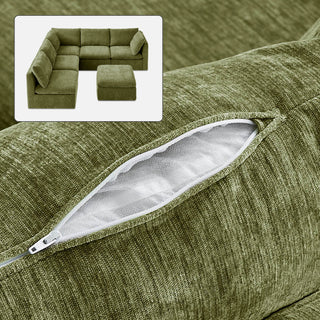 Macy Washable Slipcover Only (6 Seats), Moss Green Chenille