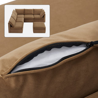 Macy Washable Slipcover Only (6 Seats), Hazelnut Brown Velvet