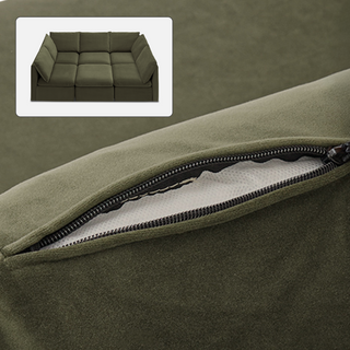 Macy Washable Slipcover Only (Pit-sectional), Olive Green Velvet