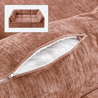 Macy Washable Slipcover Only (Pit-sectional), Rust Peach Red Chenille