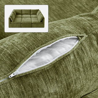 Macy Washable Slipcover Only (Pit-sectional), Moss Green Chenille