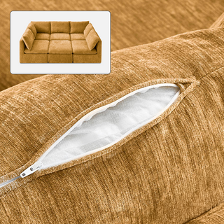 Macy Washable Slipcover Only (Pit-sectional), Ochre Yellow Chenille