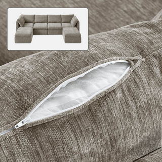 Macy Washable Slipcover Only (6 Seats), Keystone Gray Chenille