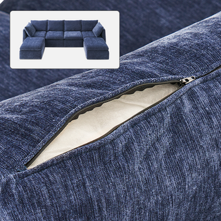 Macy Washable Slipcover Only (6 Seats), Navy Blue Chenille