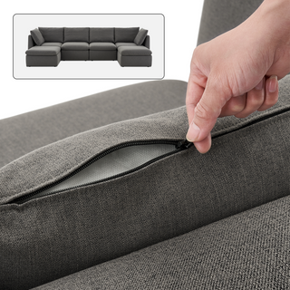 Macy Washable Slipcover Only (6 Seats), Stone Gray