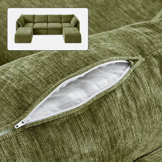 Macy Washable Slipcover Only (6 Seats), Moss Green Chenille