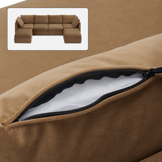 Macy Washable Slipcover Only (6 Seats), Hazelnut Brown Velvet