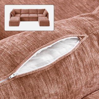 Macy Washable Slipcover Only (6 Seats), Rust Peach Red Chenille