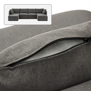 Macy Washable Slipcover Only (6 Seats), Stone Gray