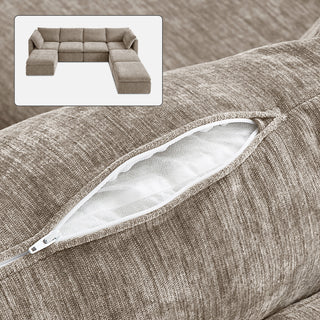 Macy Washable Slipcover Only (7 Seats), Taupe Chenille