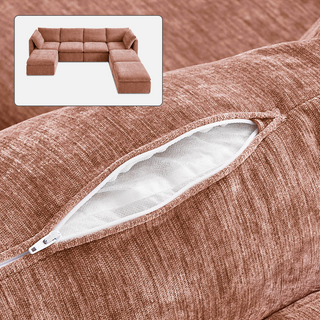 Macy Washable Slipcover Only (7 Seats), Rust Peach Red Chenille