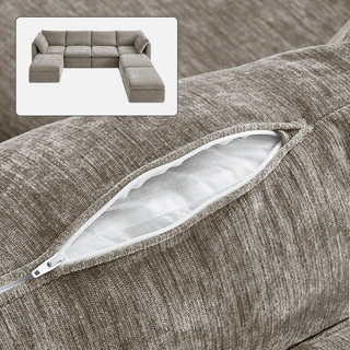 Macy Washable Slipcover Only (7 Seats), Keystone Gray Chenille