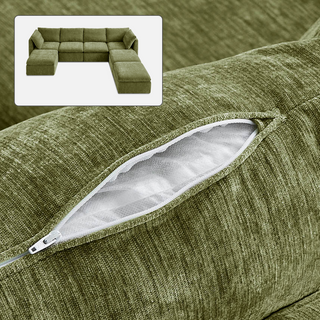 Macy Washable Slipcover Only (7 Seats), Moss Green Chenille