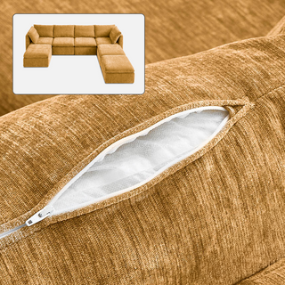 Macy Washable Slipcover Only (7 Seats), Ochre Yellow Chenille