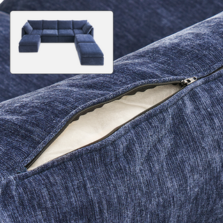 Macy Washable Slipcover Only (7 Seats), Navy Blue Chenille