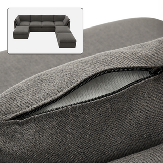 Macy Washable Slipcover Only (7 Seats), Stone Gray